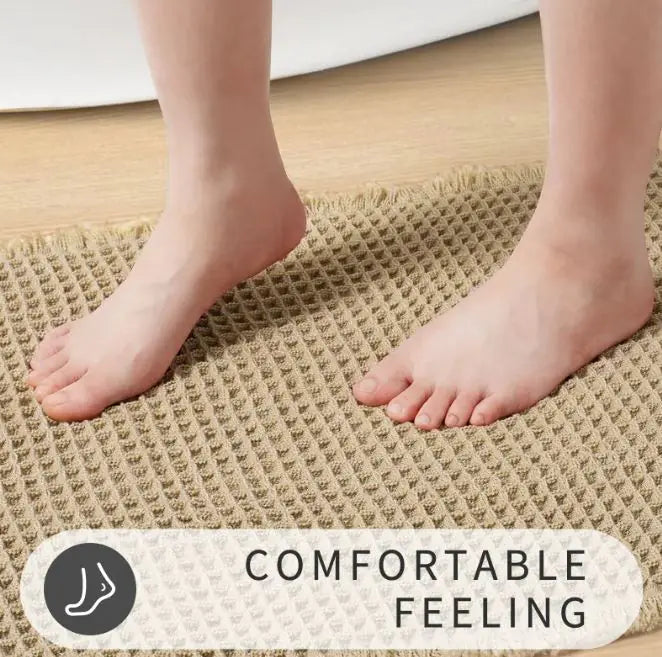 Home Fashion Waffle Bathroom Door Absorbent Carpet
